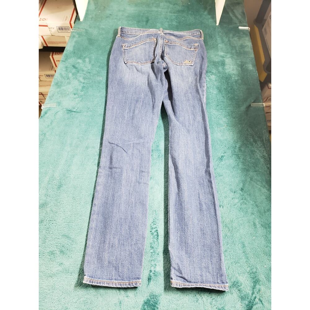 Express Jeans Size 0 Women Blue Denim Stretch Pants Distressed Mid Rise Skinny - Picture 10 of 13